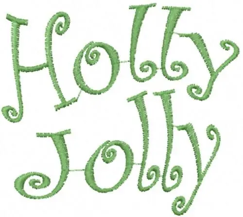 Wavy Holly Jolly Embroidery Design Cheap