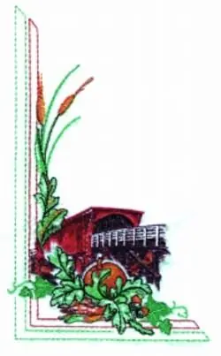Harvest Covered Bridge Embroidery Design Hassle-Free Returns