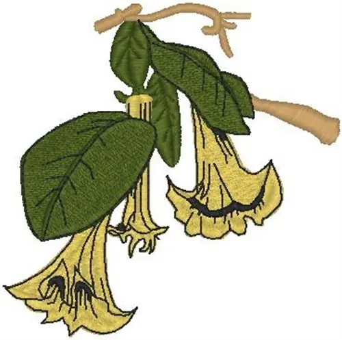 Trumpet Flowers Embroidery Design Bargain