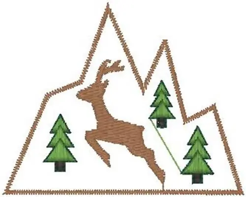 Deer Mountain Embroidery Design Instant Buy