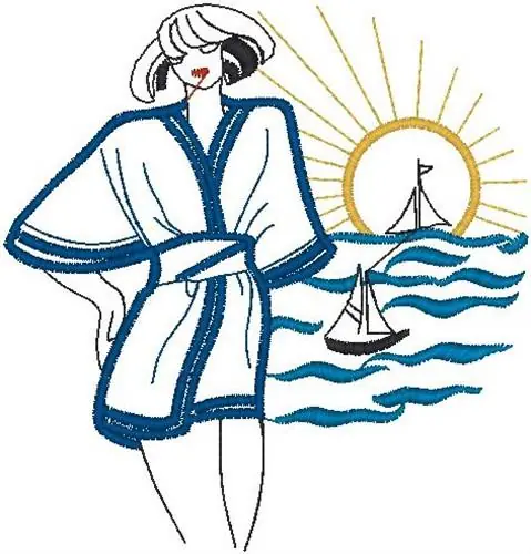 Girl At Beach Embroidery Design Time-Limited