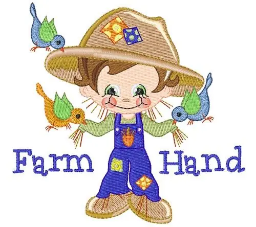 Fall Scarecrow & Birds Embroidery Design Wholesale