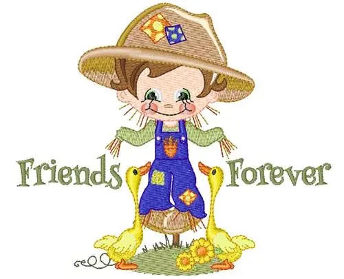Fall Scarecrow With Ducks Embroidery Design Grab Now