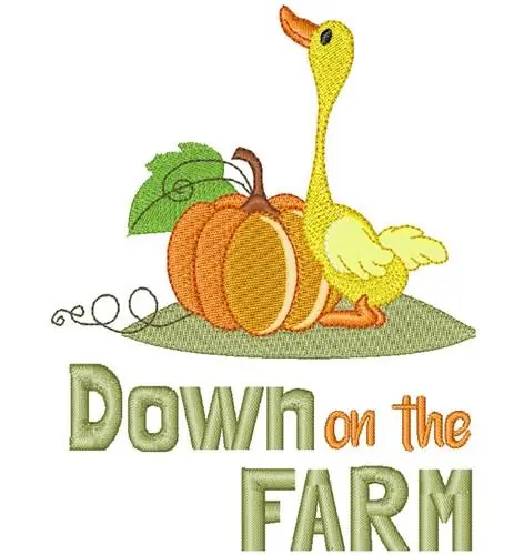 Weekend Sale Adorable Duck & Pumpkin Embroidery Design