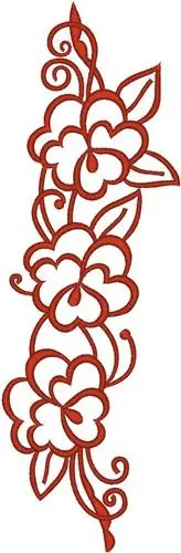 Professional Grade Vertical Flowers Embroidery Design