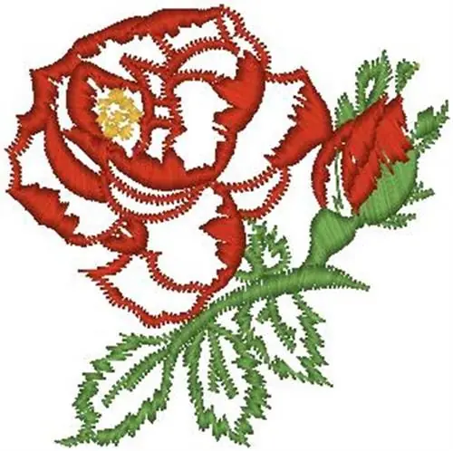 Rose & Bud Embroidery Design Special Discount