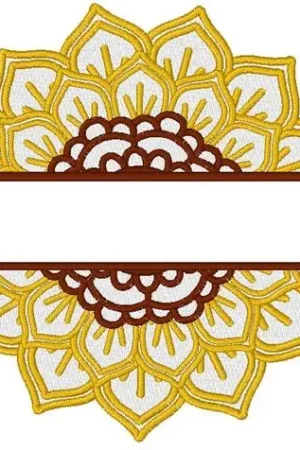 Budget Outline Sunflower Name Drop Embroidery Design