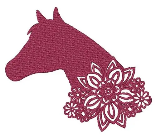 Bargain Floral Horse Embroidery Design