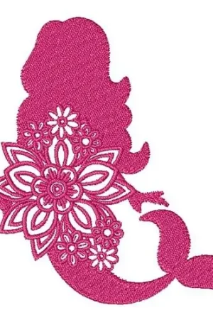 Best Price Floral Mermaid Embroidery Design