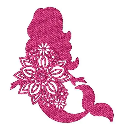 Best Price Floral Mermaid Embroidery Design