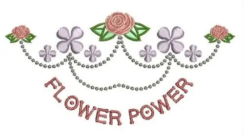 Money Back Guarantee Flower Power Embroidery Design