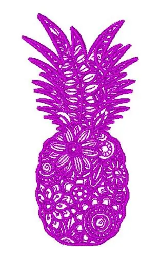 Wholesale Floral Pineapple Embroidery Design