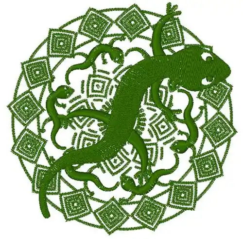 Lizard Mandala Embroidery Design Next Day Delivery