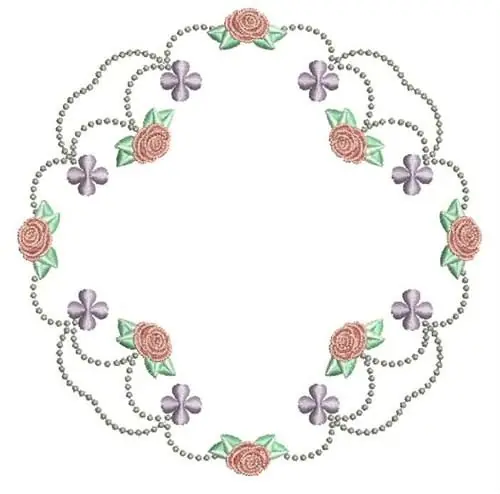 Rose Wreath Embroidery Design Sale