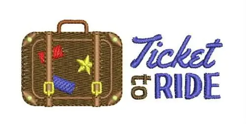 Premium Ticket To Ride Embroidery Design