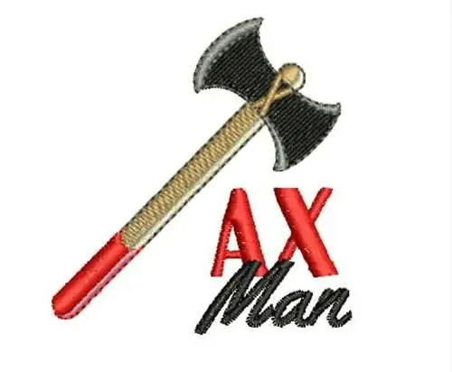 One Day Deal Ax Man Embroidery Design