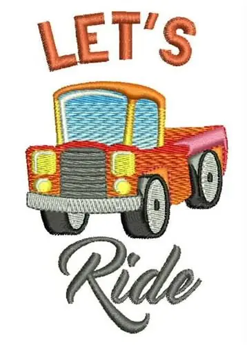 Lets Ride Embroidery Design Fast Shipping