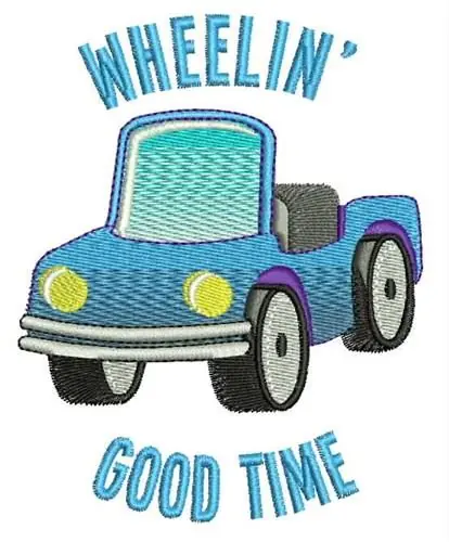 Wheelin Good Time Embroidery Design Express Delivery