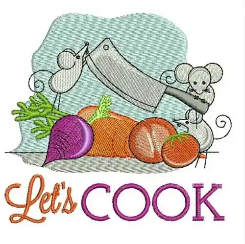 Cheap Lets Cook Embroidery Design