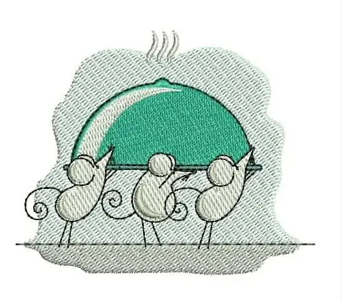Serving Mice Embroidery Design Authentic