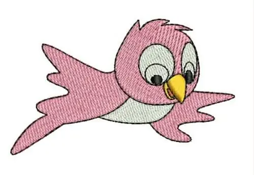 Pink Bird Embroidery Design Hot Deal