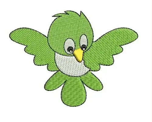 Express Delivery Green Bird Embroidery Design