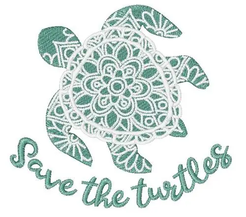 Bargain Save The Turtles Embroidery Design