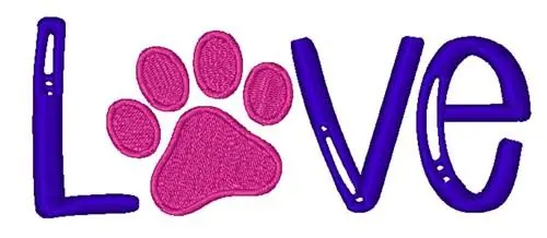 Love Paw Embroidery Design Brand New