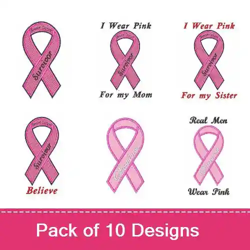 Cancer Awareness Ribbons Embroidery design pack by Bella Mia Designs, Embroidery Packs on EmbroideryDesigns.com Hot Deal
