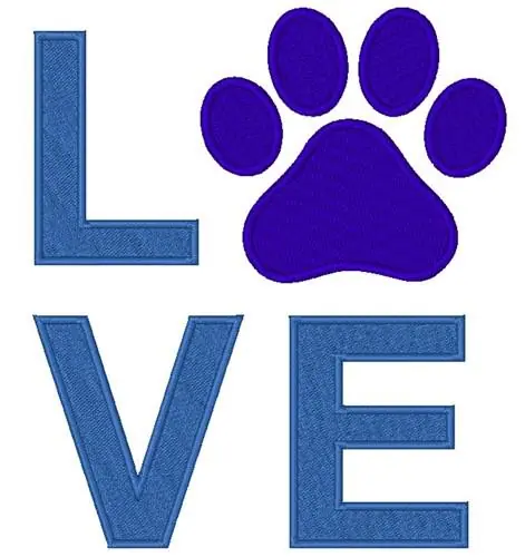 Paw Love Embroidery Design No Minimum Order