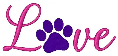Best Price Paw Print Love Embroidery Design