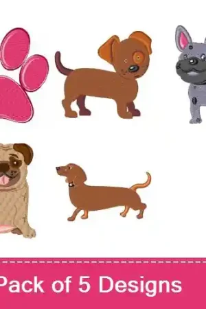 Puppies & Paw Prints Embroidery design pack by Windmill Designs,  Embroidery Packs on EmbroideryDesigns.com Seasonal Sale
