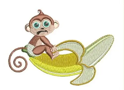 Banana Monkey Embroidery Design Buy Direct