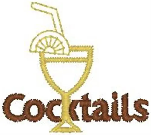 Discount Cocktails Embroidery Design