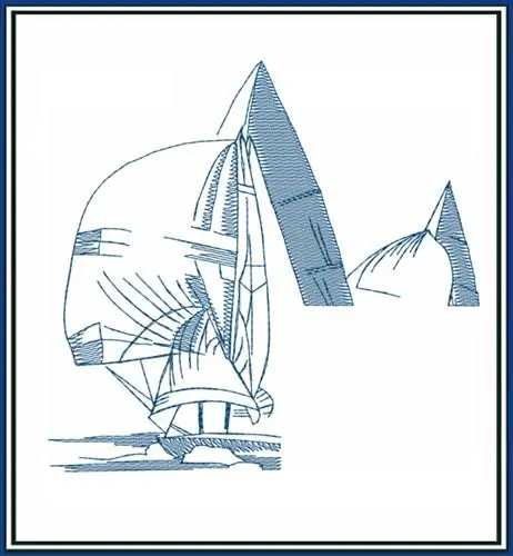 Original Sailboat Lettering Space Embroidery Design