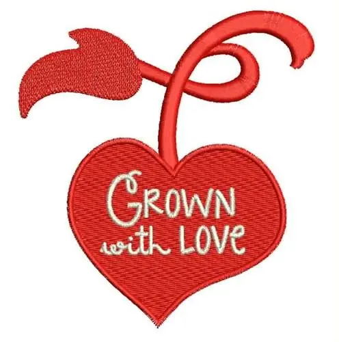 Grown With Love Embroidery Design Premium