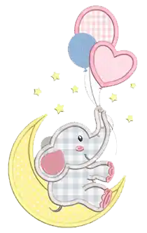 Editor’s Pick Elephant & Balloons Embroidery Design
