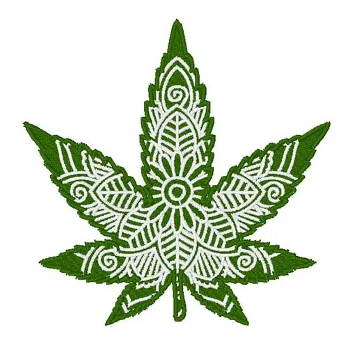 Marijuana Mandala Embroidery Design Express Delivery