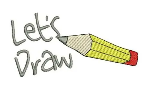Modern Lets Draw Embroidery Design
