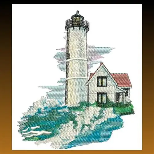 West Chop Lighthouse Embroidery Design Bargain
