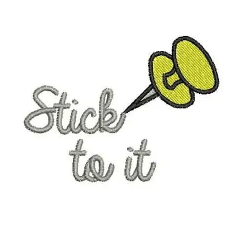 Stick To It Embroidery Design Modern