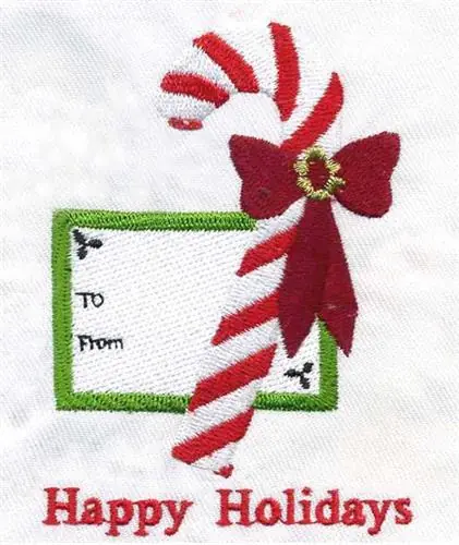 While Supplies Last Christmas Candy Cane Embroidery Design