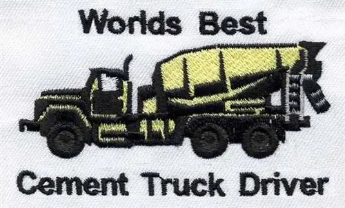 Cement Truck Embroidery Design Luxury