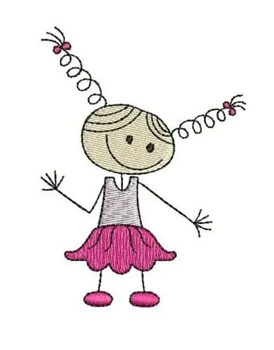 Stick Girl Embroidery Design Instant Buy