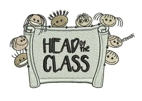 Head Of Class Embroidery Design Buy Today