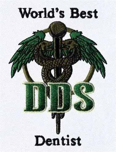Dental Caduceus Embroidery Design Handmade