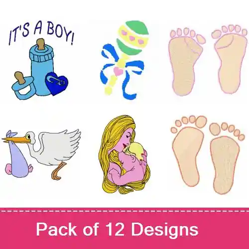 New Arrival Mothers Child Embroidery design pack by Ann The Gran, Embroidery Packs on EmbroideryDesigns.com