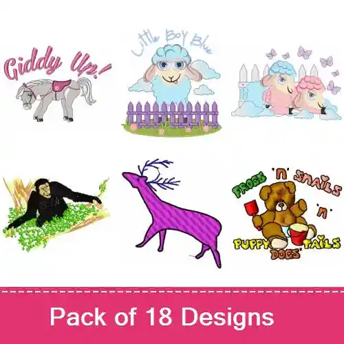 Fun Animals Embroidery design pack by Ann The Gran, Embroidery Packs on EmbroideryDesigns.com Hot Picks