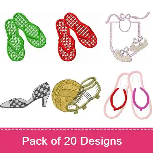 Budget Shoes, Shoes, Shoes! Embroidery design pack by Ann The Gran, Embroidery Packs on EmbroideryDesigns.com