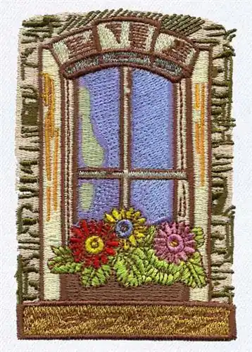 High Quality Floral Window Box Embroidery Design
